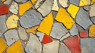 彩色碎瓷片拼贴艺术地面