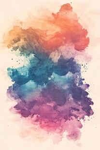 梦幻多彩水彩抽象背景