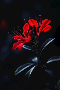 娇艳红花朵的精致特写