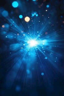 梦幻蓝光粒子放射背景图