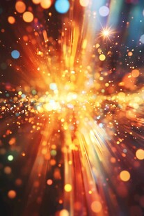 炫彩光芒闪耀梦幻背景
