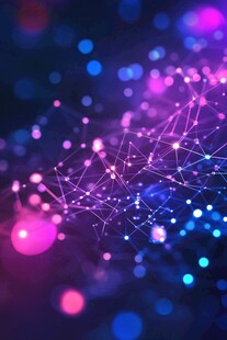 梦幻科技感粒子连线背景图