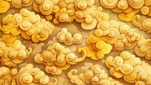 中式金色祥云图案背景