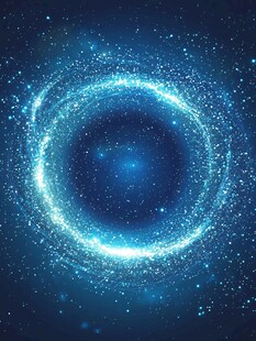 蓝色梦幻星空粒子环形背景