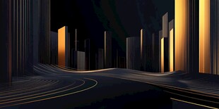 未来都市夜景抽象艺术图景