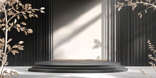 黑金风简约舞台展示空间