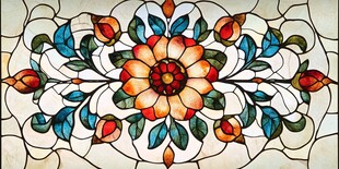 彩色花卉玻璃艺术图案