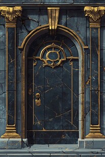复古奢华黑金大理石拱门