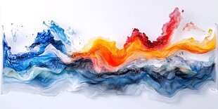 色彩斑斓的水墨流动艺术