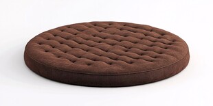 棕色圆形绗缝坐垫