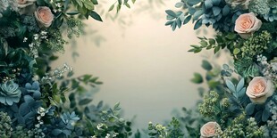 玫瑰绿植环绕的梦幻花境