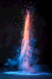 彩色粉末爆炸特效画面