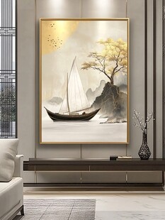 中式帆船山水装饰画