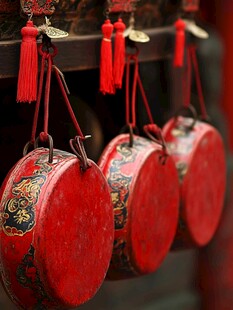 中式红鼓流苏精美装饰