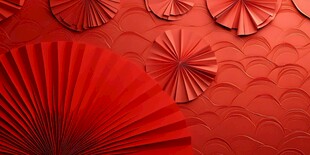 红色折纸装饰营造喜庆氛围