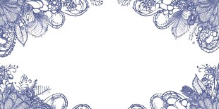 蓝紫色花卉花边装饰图案