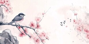 枝头春鸟栖 繁花映画景