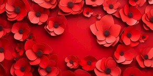 红色纸花装饰背景图