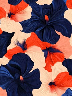 缤纷芙蓉花图案背景