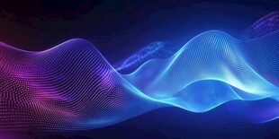 梦幻炫彩数据波浪背景图