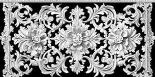 欧式花卉浮雕装饰图案