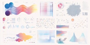 多彩抽象数据可视化元素集