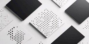 黑白波点几何图案设计素材