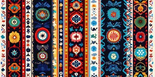 民族风多彩条纹图案