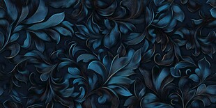 深蓝色叶状花纹装饰图案