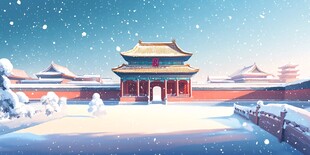 故宫雪景 中式古典建筑之美