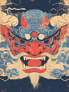 中式传统神兽威严图腾