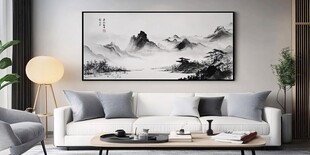 中式客厅的山水装饰画