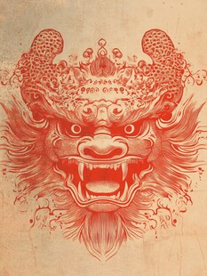 中式传统龙头图腾图案