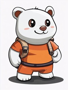 背着背包的可爱卡通小熊