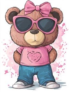 时尚小熊 粉色系潮搭萌物