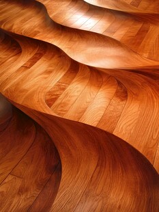 创意波浪形木质地板设计