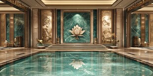 奢华中式风格室内游泳池
