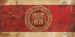 复古中式红色福字装饰图