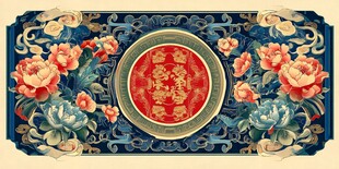中式古典吉祥花卉纹饰图案