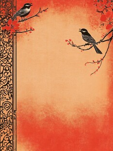 中式花鸟图 古典背景意境美