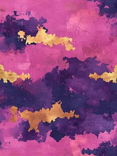 梦幻粉紫金水彩纹理图案