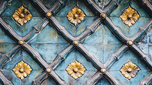 古旧雕花金属墙面纹理