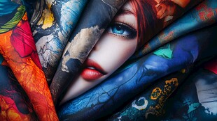 印花布料中的神秘女孩