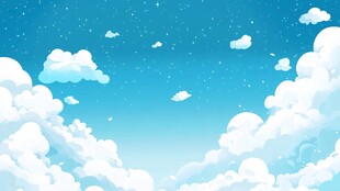 梦幻蓝天与云朵背景图