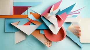 多彩几何纸艺创意组合