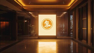 中式大厅秦字装饰景