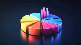 多彩立体扇形统计图展示