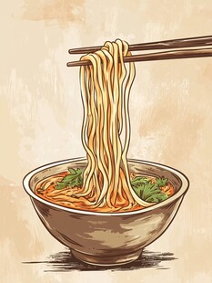 一碗热气腾腾的美味面条