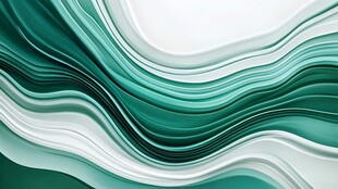 绿白渐变波浪抽象背景图