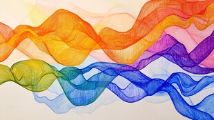 五彩飘带舞动绚丽色彩